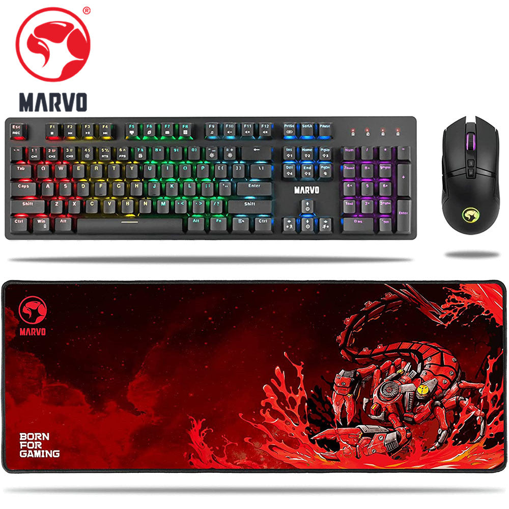 Combo MARVO de teclado, mouse y mouse pad CM112