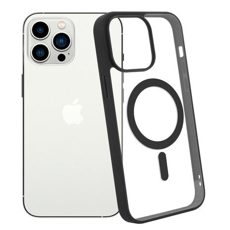 Estuche transparente para Iphone con borde de color y magsafe
